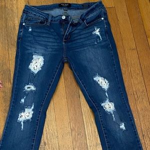 Judy Blue Lace Patch Skinny Jeans